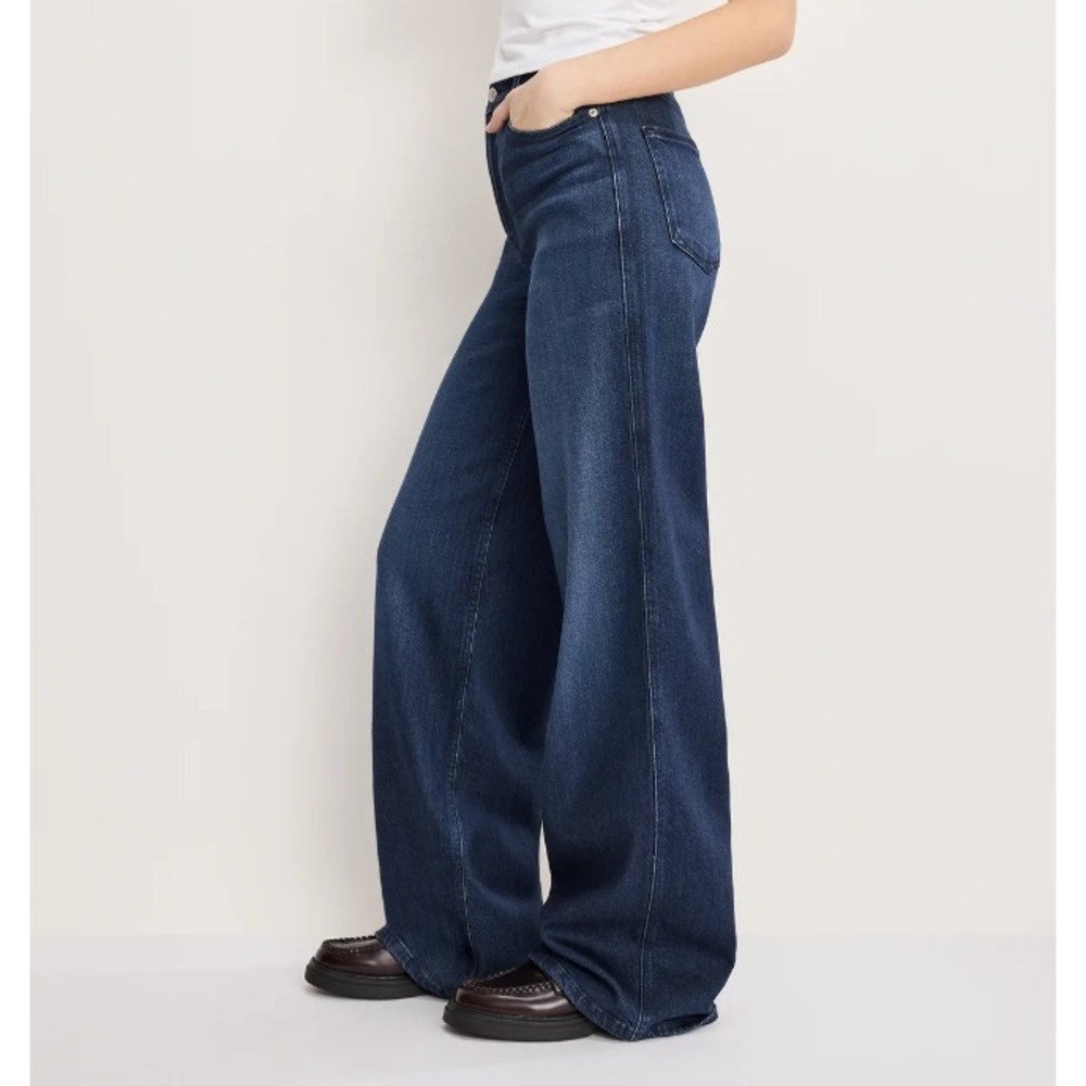 Good American Good Skate Jeans Size 8 High Rise Wide Leg Indigo NWT 34 Inseam - Picture 3 of 16